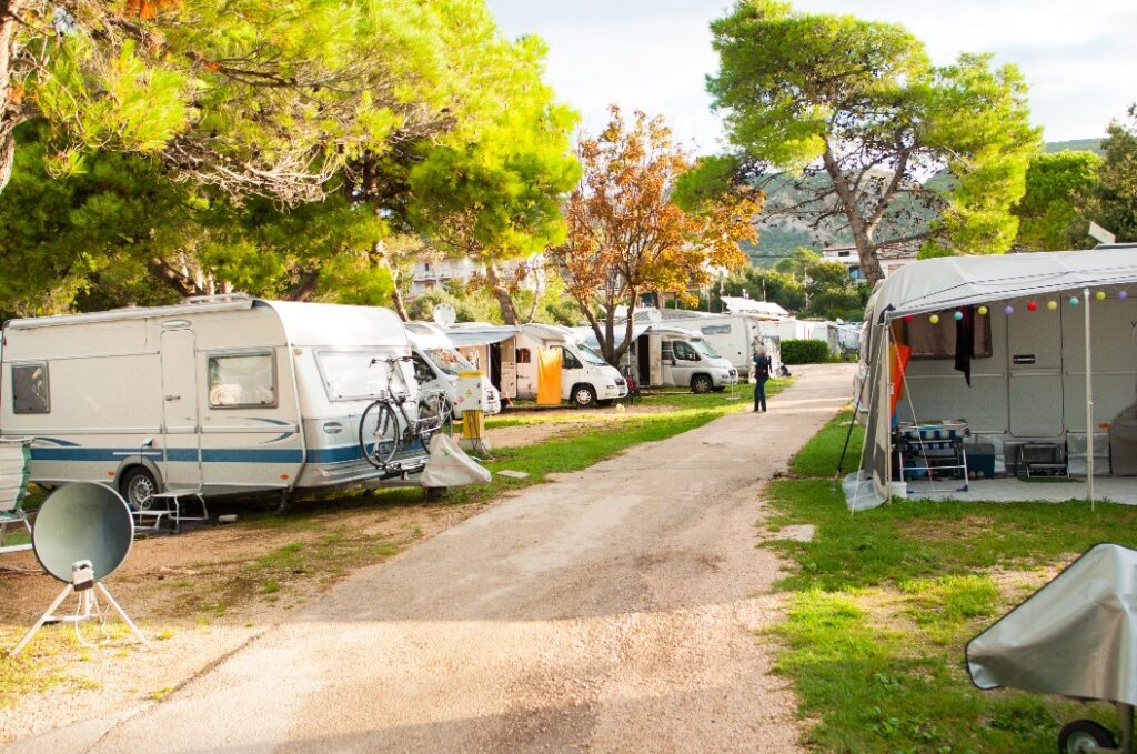 Camper auf dem Campingplatz